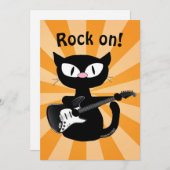 Flat Kaart - Rots op! Guitar Rocker Cat (Voorkant / Achterkant)