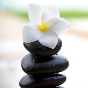 Flat Kaart, Zen Stones, Balans, Meditatie, Wit Bedankkaart