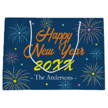 Flat Kleurrijke Oudejaarsfeest - Blauw