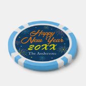 Flat Kleurrijke Oudejaarsfeest - Blauw Poker Chips (Enkel)
