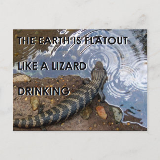 Flat Lizard Briefkaart - Flat Earth Meme
