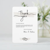 Flat Minimalistic Thank You Card With Hearts Bedankkaart (Staand voorkant)