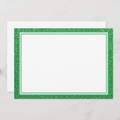 Flat Note Card-Green Glitter Border Notitiekaartje (Voorkant / Achterkant)