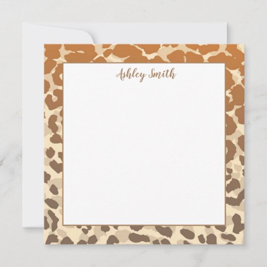 Flat Note Card-leopard-afdrukken (Voorkant)