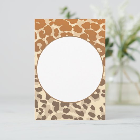 Flat Note Card-leopard-afdrukken (Staand voorkant)