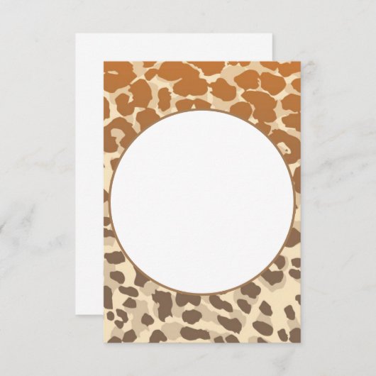 Flat Note Card-leopard-afdrukken (Voorkant / Achterkant)
