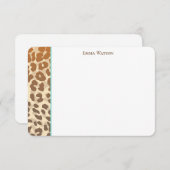 Flat Note Card-leopard-afdrukken Notitiekaartje (Voorkant / Achterkant)