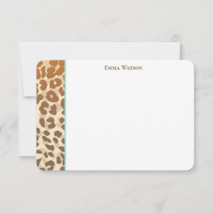 Flat Note Card-leopard-afdrukken Notitiekaartje