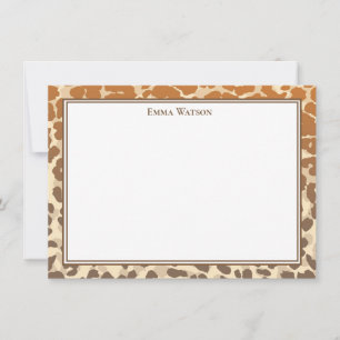 Flat Note Card-leopard-afdrukken Notitiekaartje