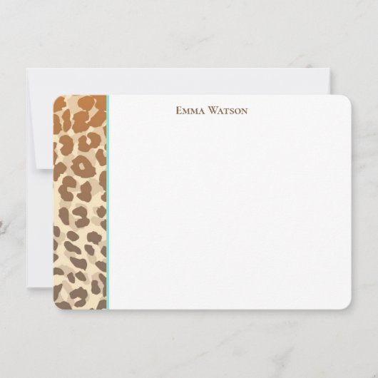 Flat Note Card-leopard-afdrukken Notitiekaartje (Voorkant)