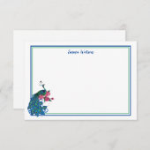Flat Note Card-Peacock Notitiekaartje (Voorkant / Achterkant)