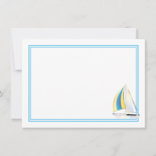 Flat Note Card-Sailboat Notitiekaartje