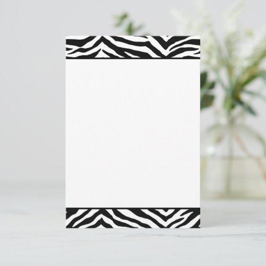 Flat Note Card-Zebra afdrukken (Staand voorkant)