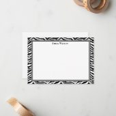 Flat Note Card-Zebra afdrukken Notitiekaartje (Voorkant / Achterkant in situ)