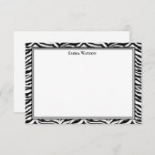 Flat Note Card-Zebra afdrukken Notitiekaartje (Voorkant / Achterkant)