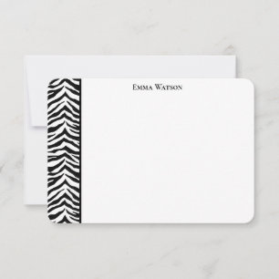 Flat Note Card-Zebra afdrukken Notitiekaartje
