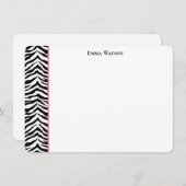 Flat Note Card-Zebra afdrukken Notitiekaartje (Voorkant / Achterkant)
