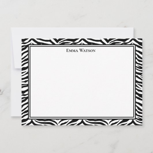 Flat Note Card-Zebra afdrukken Notitiekaartje (Voorkant)