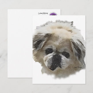 Flat Note Kaart Louis Newie de redding Pekingese Notitiekaartje