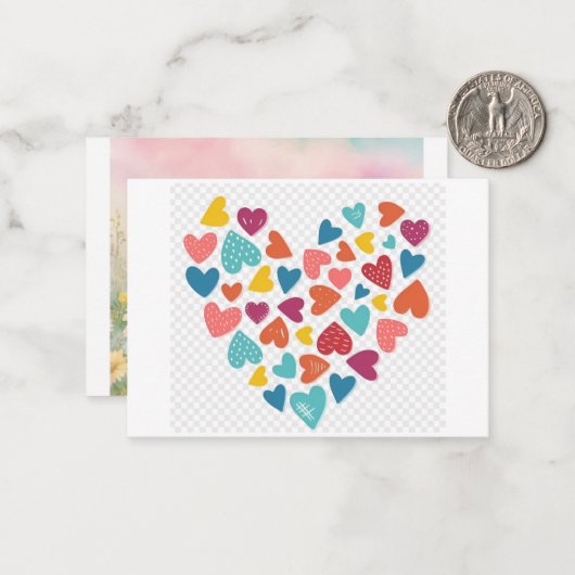 Flat Note-kaart Notitiekaartje (Voorkant / Achterkant in situ)