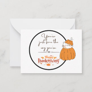 flat note Thanksgiving Kaart Notitiekaartje