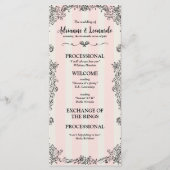 Flat Paris Chic  Roze Strepen Wedding Programma (Voorkant)