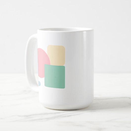 Flat Pastel Shapes Koffiemok (Voorkant links)