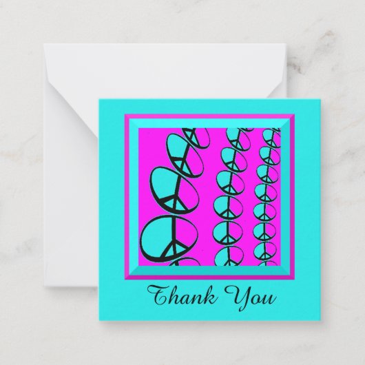 Flat Peace Signs Thank You Cards Notitiekaartje (Voorkant)