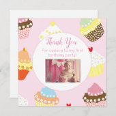 Flat Photo Carte de remerciements d'anniversaire a (Devant / Derrière)