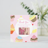 Flat Photo Carte de remerciements d'anniversaire a (Debout devant)