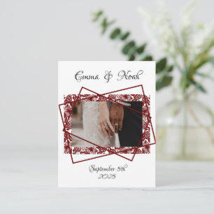 Flat Photo Maroon Modèle Carte de remerciements Ma
