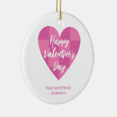 Flat Pink Happy Valentine's Day Keramisch Ornament (Rechts)