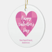 Flat Pink Happy Valentine's Day Keramisch Ornament (Links)