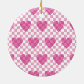 Flat Pink Happy Valentine's Day Keramisch Ornament (Achterkant)