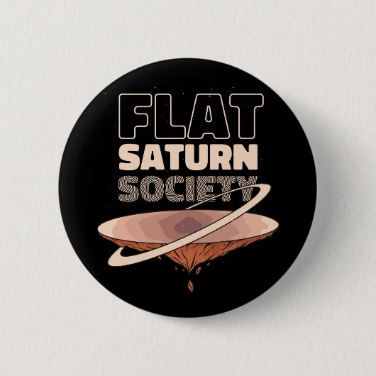 Flat Saturn Society - Science Design Ronde Button 5,7 Cm (Voorkant)