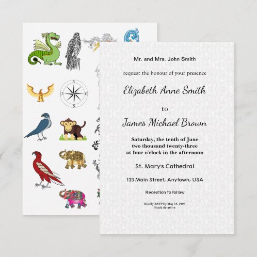 Flat Save Date Cards Wedding Invite Elegant Script Save The Date (Voorkant / Achterkant)