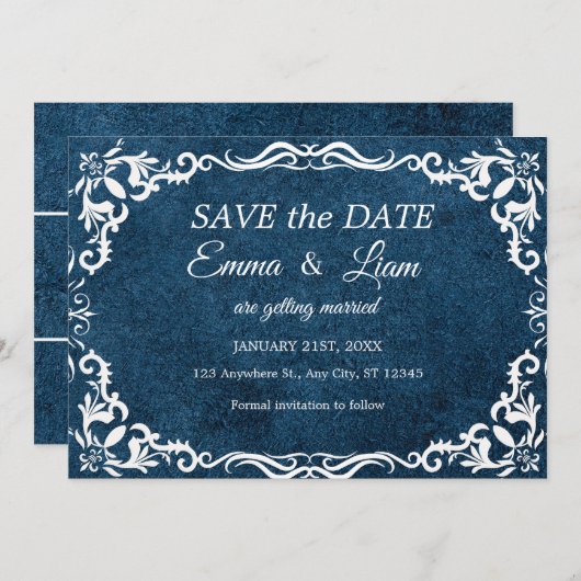 Flat Save The Date Card (Devant / Derrière)