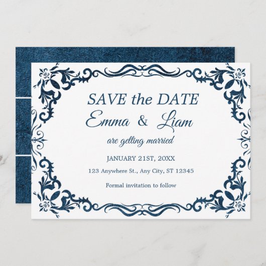 Flat Save The Date Card (Devant / Derrière)