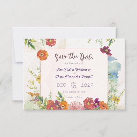 Flat Save The Date Card (Voorkant)
