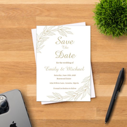 Flat Save The Date Card Acryl Uitnodigingen (Insitu (Uitnodiging))