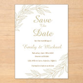 Flat Save The Date Card Acryl Uitnodigingen (Voorkant)