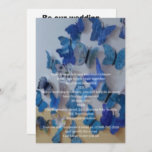 Flat Save The Date Card Wedding  (Devant / Derrière)