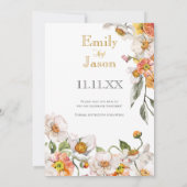 Flat Save The Date Kaart Aangepaste foto floral (Achterkant)