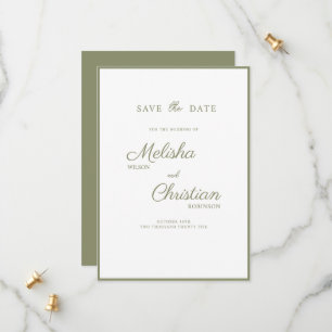 Flat Save The Date kaart voor een bruiloft.