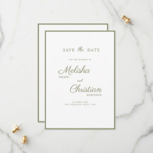 Flat Save The Date kaart voor een bruiloft.