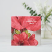 Flat Save the Date Wedding Amaryllis Rood (Staand voorkant)