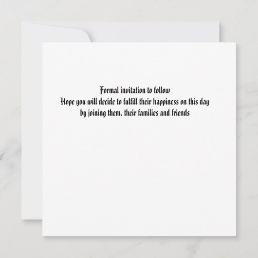 Flat Save the Date Wedding Amaryllis Rood (Achterkant)