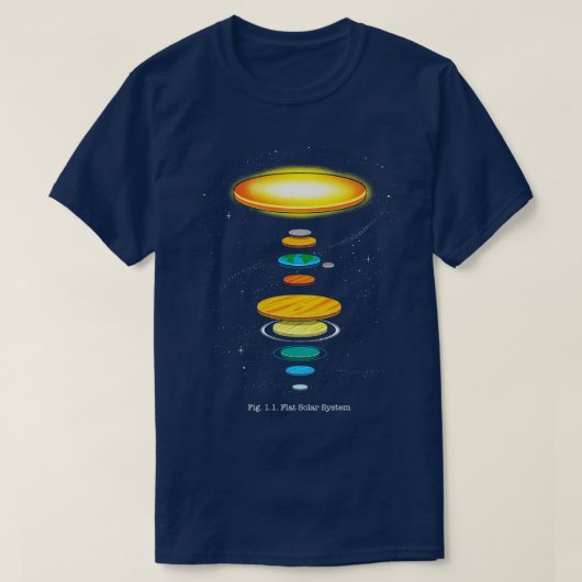 Flat Solar System T-shirt (Design voorkant)