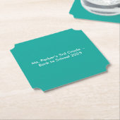 Flat Teal Background – Back-to-School Texture Kartonnen Onderzetters (Gekanteld)