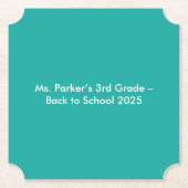 Flat Teal Background – Back-to-School Texture Kartonnen Onderzetters (Voorkant)